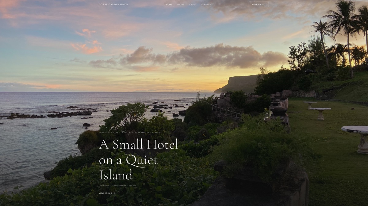 Coral Garden Hotel website screenshot